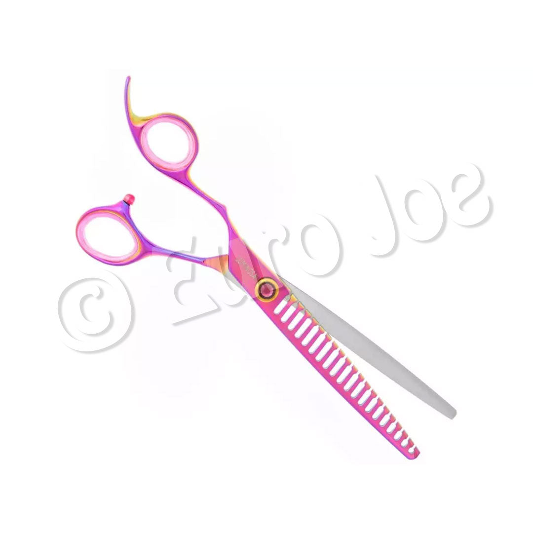 Groom Professional Luminosa linkshandige chunker schaar 7 inch met regenboogafwerking