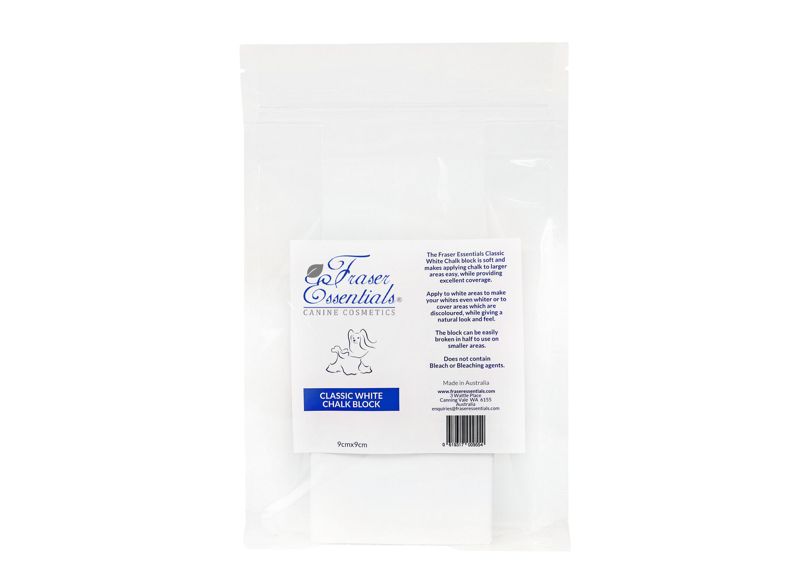 Fraser Essentials Classic White Chalk Block twin pack krijtblokken voor witte vacht en showafwerking