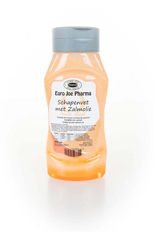 Zalmolie met schapenvet – omega-ondersteuning voor huid, weerstand en spijsvertering bij dieren