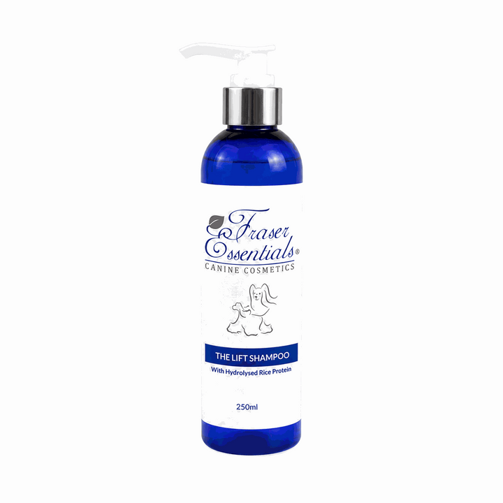 Fraser Essentials The Lift Shampoo geconcentreerde texturiserende hondenshampoo voor extra lift, volume, structuur en vachtscheiding bij Poedels, Spitz-rassen en showhonden.